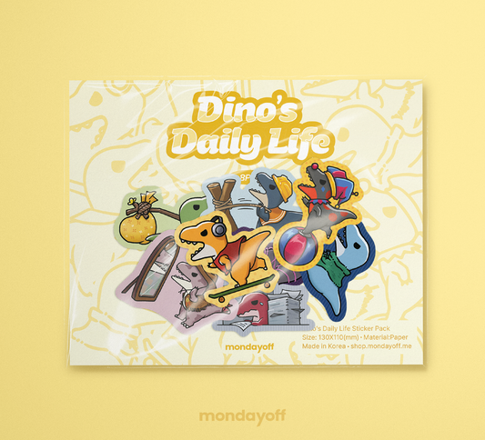Dino daily life removable sticker set